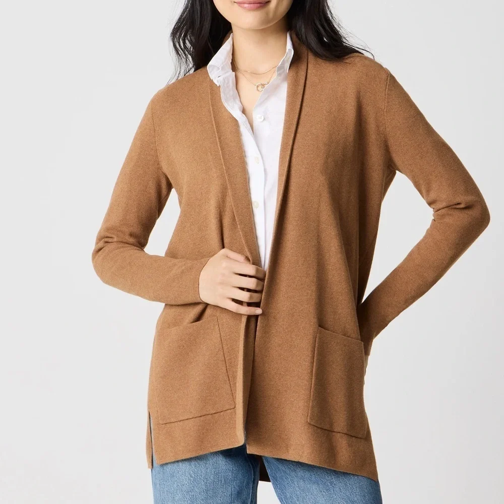 J.Crew Brown Tan Cardigan Sweater sz XS